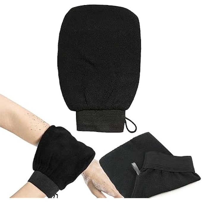 TJMR Morocco loofah Body Bath Scrub Mitt Tan Removal Kessa Body Wash Scrub Bath Gloves Hammam Scrub Mitt Exfoliating glove Body Scrubs Deep Cleaning Dead Skin Remove Scrub Gloves for Shower - Image 1
